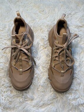 Dior Taupe Lace-Up Chunky Women's Sneakers